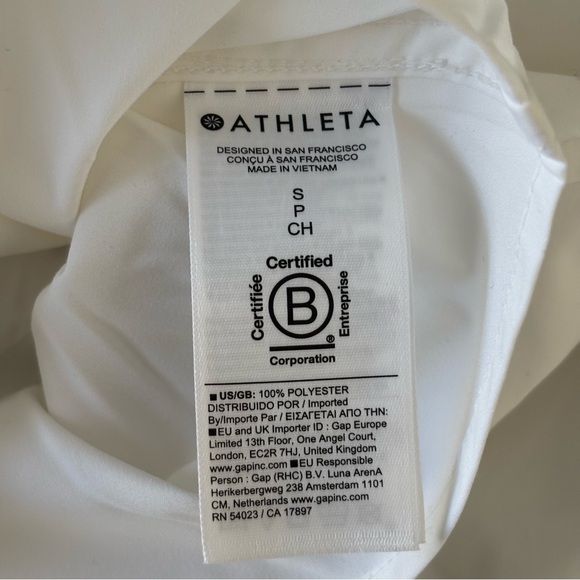 NWT Athleta Midday Cropped Poplin Shirt Bright White Crisp Collared Button-Down - Picture 12 of 12
